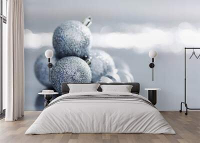 silver christmas ball Wall mural