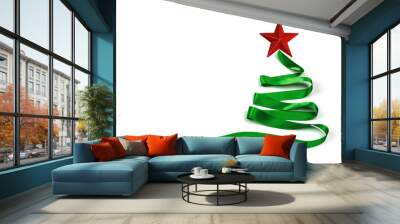 Stylized ribbon Christmas tree Wall mural