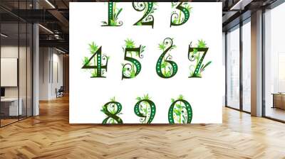 digits with floral elements Wall mural