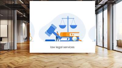 law firm and legal services concept, lawyer consultant, flat illustration vector Wall mural