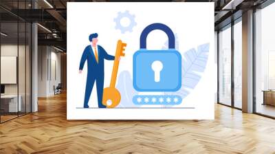 Personal data security, cyber data security online concept illustration Wall mural