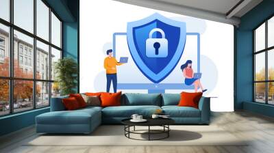 Personal data security, cyber data security online concept illustration Wall mural