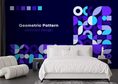 Abstract geometric pattern. Simple circle square shapes, modern swiss banner brand identity package design. Vector background Wall mural