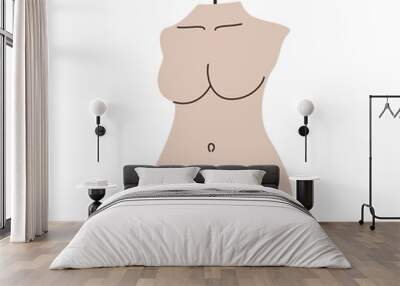 Body shaped wax candle. Soy female torso aroma decor, simple woman figure interior decoration. Vector flat illustration Wall mural