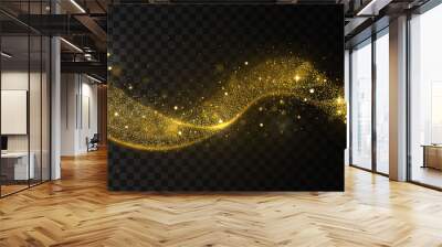 Gold glitter wave Wall mural