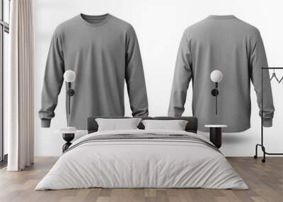 Blank gray long sleeve t-shirt mockup Wall mural