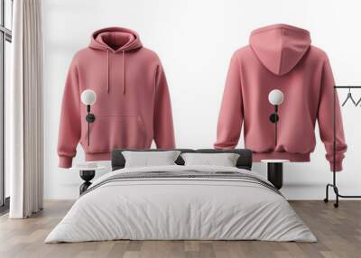 Blank pink hoodie mockup Wall mural