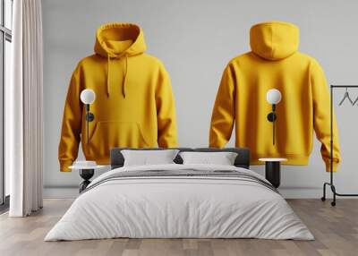 Blank yellow hoodie mockup Wall mural