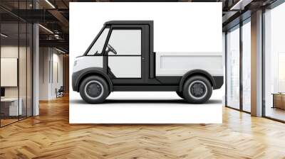 Electric utility vehicles on white bcakground Wall mural