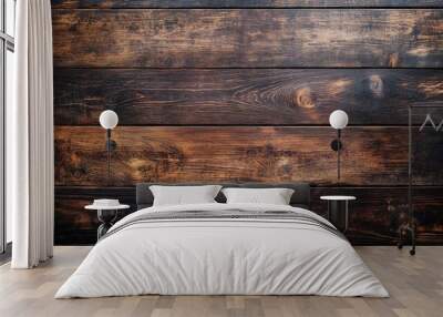 old wooden table dark brown Wall mural