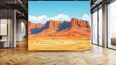 Red Desert Canyons and Sandstone Mountains - Wild West Landscape Wall mural