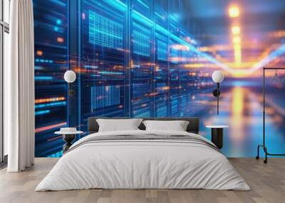 SAP System Software Automation in Data Center - Modern Technology and Networking Wall mural