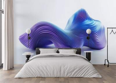 Wavy Lines in Blue and Purple. Modern Design Concept Wall mural