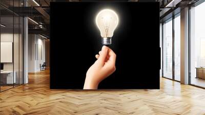 hand holding light bulb idea concept with innovation Wall mural