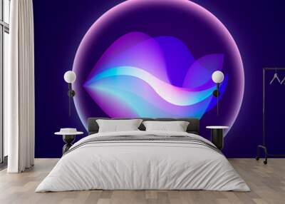 Personal assistant and voice recognition concept gradient. Vector illustration of soundwave Wall mural