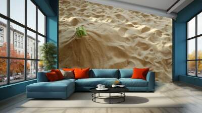 green plastic house in the sand hill design for real estate concept Wall mural