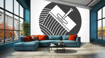 tile trowel black round vector icon Wall mural