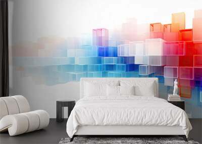 Abstract digital design elements, cut out Wall mural