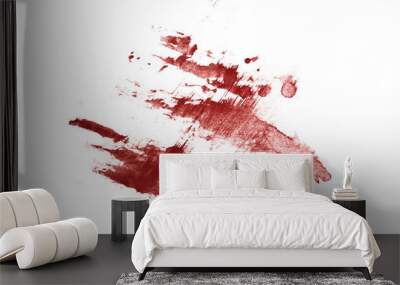 Bloody dry prints, isolated on white background Wall mural