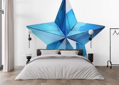 Blue digital star cut out Wall mural