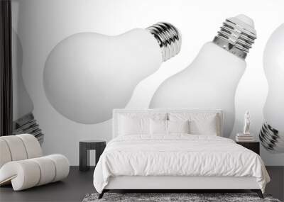 Collection of light bulbs, cut out Wall mural