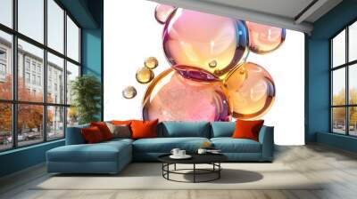 Colorful liquid bubbles, cut out Wall mural