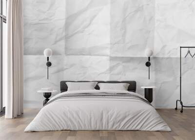 Crumpled white paper texture Wall mural