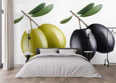 Delicious olives cut out Wall mural