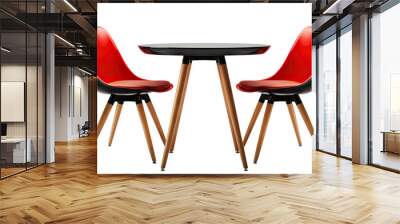 Designer table with chairs, cut out Wall mural