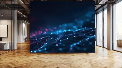 Digital abstract background. Can be used for technological processes, neural networks and AI, digital storages, sound and graphic forms, science, education, etc. Wall mural