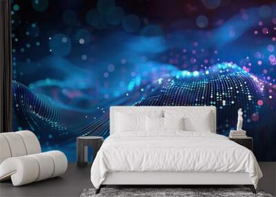 Digital background for tech, AI, data, audio, graphics, and more Wall mural