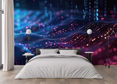 Digital background for tech, AI, data, audio, graphics, and more Wall mural