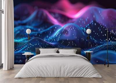 Digital background for tech, AI, data, audio, graphics, and more Wall mural