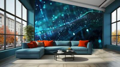 Digital background for tech, AI, data, audio, graphics, and more Wall mural