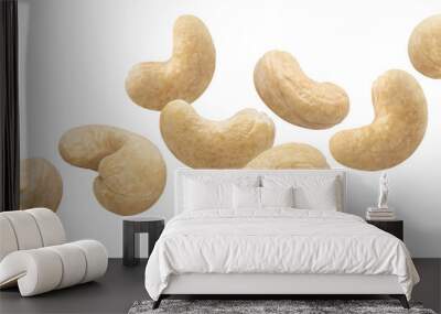 Flying delicious cashew nuts cut out Wall mural