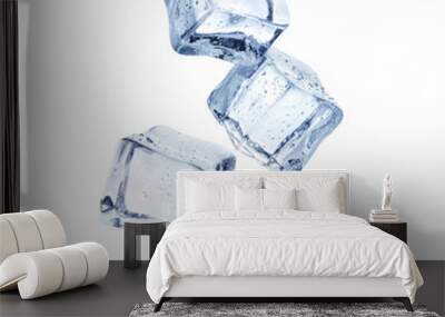 Four flying ice cubes cut out Wall mural