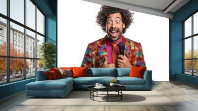 Funny actor, presenter or stand-up comedian, cut out Wall mural