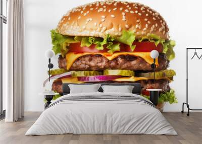 Giant delicious burger cut out Wall mural