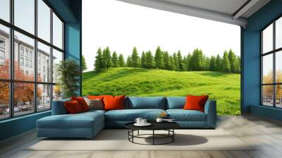 Green hills lanscape cut out Wall mural