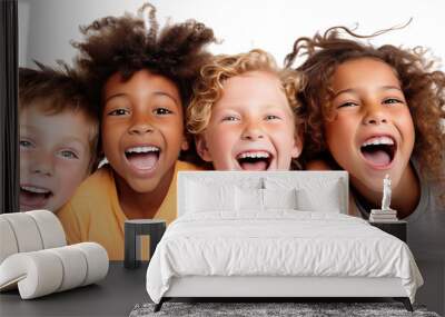 Happy kids having fun, cut out Wall mural