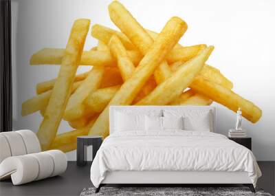 Heap of tasty potato fries cut out Wall mural