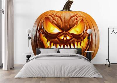 Jack O' Lantern, cut out. Halloween pumpkin in hat, the main symbol of the Happy Halloween holiday Wall mural