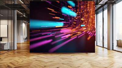 Modern digital abstract 3D background. Can be used in the description of network abilities, technological processes, digital storages, science, education, etc. Wall mural