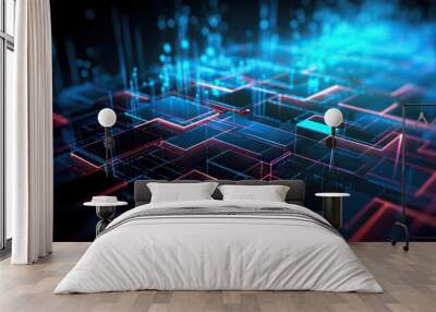 Modern digital abstract 3D background Wall mural