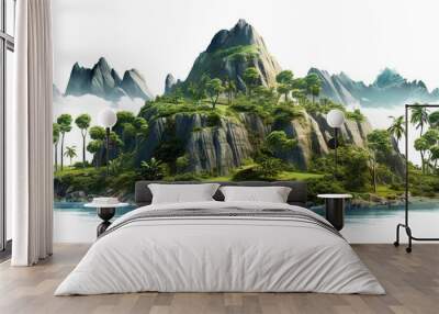 Picturesque palm island, cut out Wall mural