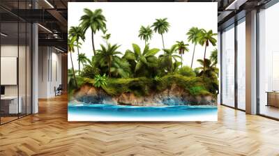 Picturesque palm island, cut out Wall mural