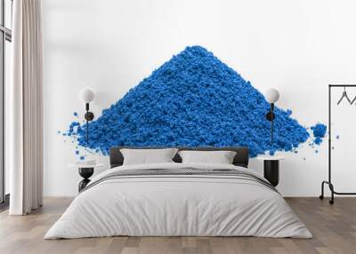 Pile of blue powder, isolated on white background Wall mural