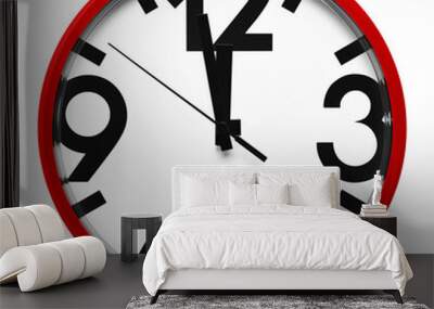 Red round clock cut out Wall mural