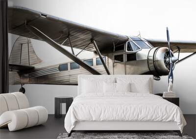 Retro vintage aircraft cut out. Based on Generative AI Wall mural