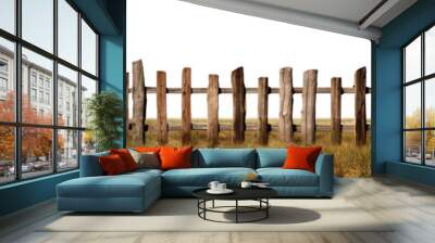 Rustic wooden fence, cut out Wall mural